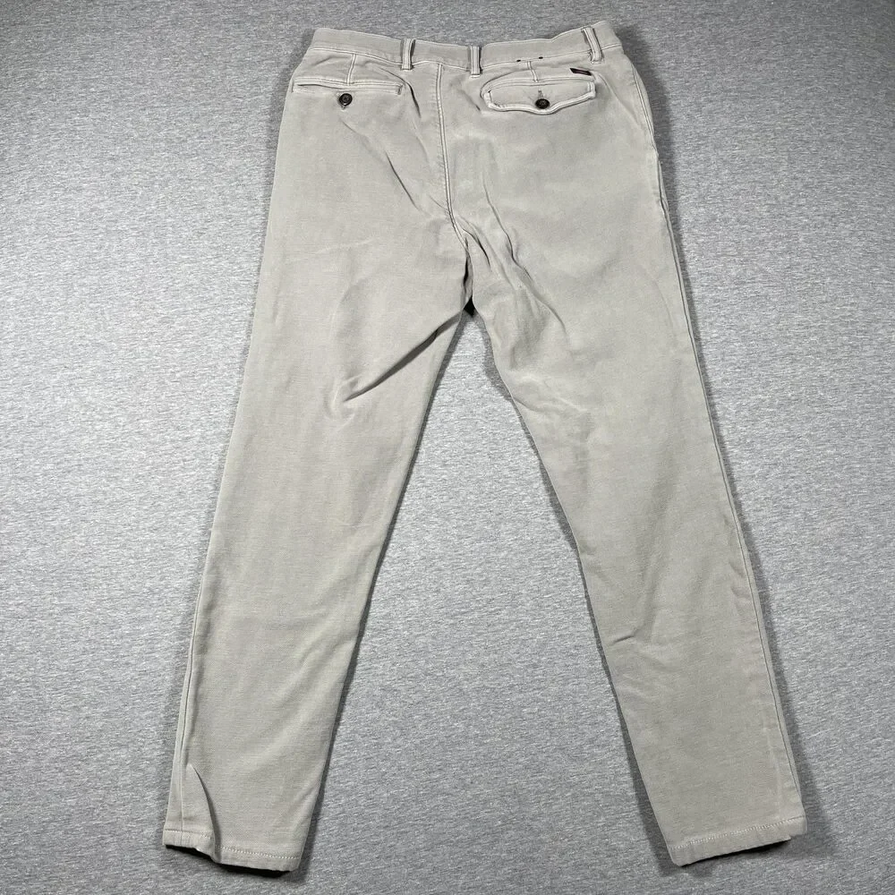 Faherty Chino Pants Mens 30x28 Gray Cotton Rayon Lyocell Slim Tapered